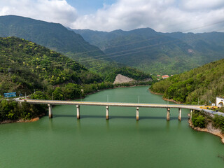 Bridge over collapsed river between valleys