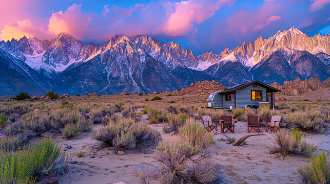 Majestic Mountain Views, Natures Grandeur at Sunrise