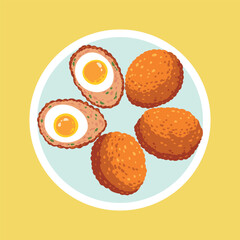 scotch egg food illustration