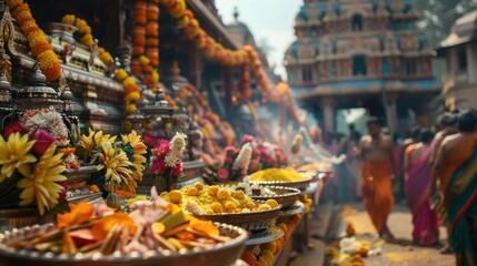 A detailed image of the offerings and prasad being distributed to the devotees during the Jagannath Rath Yatra celebrations.