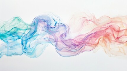 Delicate watercolor in pastels swirls gently around a clear float on a bright white canvas