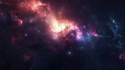 Fototapeta na wymiar A journey through the cosmos capturing the splendor of a starlit galaxy and glowing nebula
