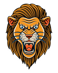 Lion with old school tattoo style