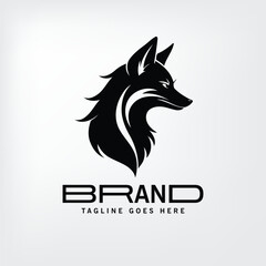 fox logo vector black silhouette design logo