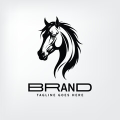 horse logo vector black silhouette design logo