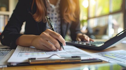 Accountant working on tax calculation