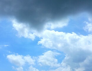 Naklejka na ściany i meble view of the blue sky above the clouds