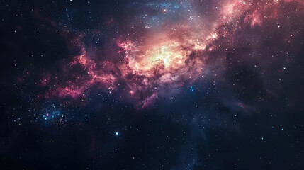 Fototapeta premium Stellar majesty of the infinite universe revealed in a vibrant cosmic nebula