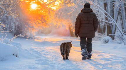 A cat on a peaceful walk.