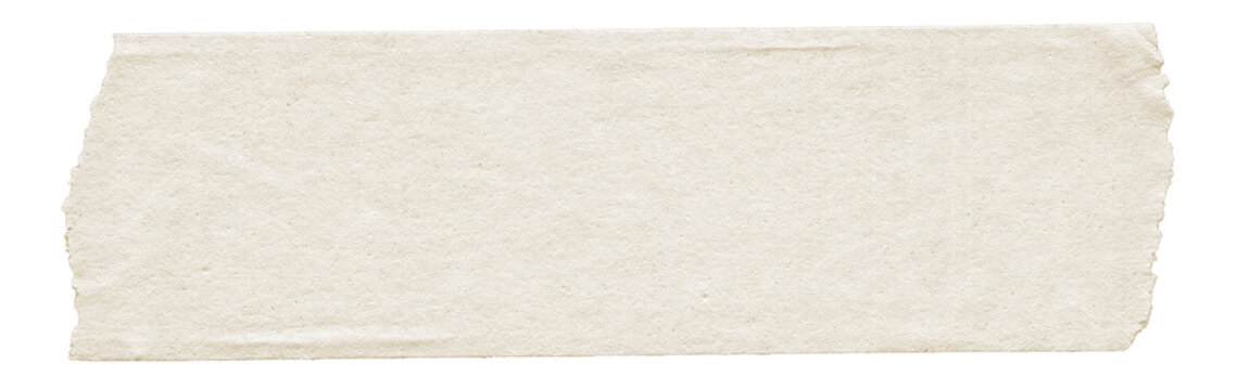 Textured White Washi Tape Strips. Scrapbooking Masking Tape Piece on Transparent Background