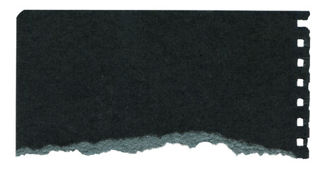 Black Textured Torn Paper Edge. Ripped Craft Paper for Scrapbooking and Collages