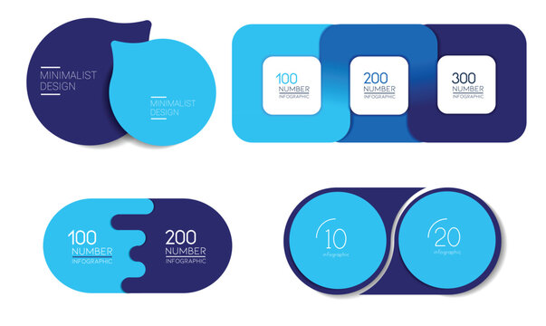 Set of roud cirles schemes, diagrams. One, two, three, four infographic template.