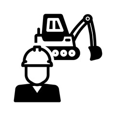 Vector solid black icon for Contractor equipment