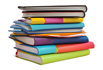 Stack of colorful notebook