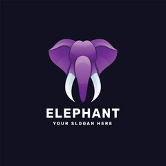 Elephant Gradient Colorful Logo Vector Illustration