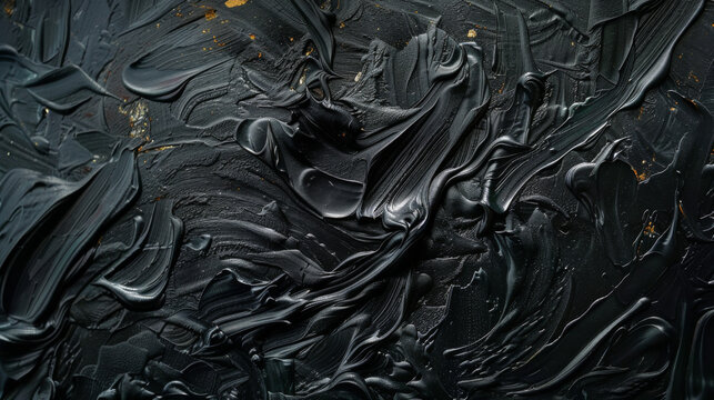 A background texture of oil black swirling thick sticky material