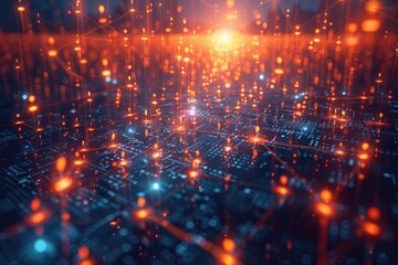 A vibrant digital mosaic of diverse profile pictures, symbolizing a global online community, interconnected by light beams