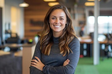 Winning Smile: Portrait of a Female Sports Agent in Her Office
