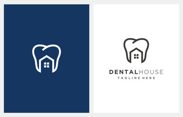 Tooth Dental House for Dentist Dental Dentistry Clinic logo design