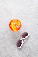 Refreshing cocktail by the pool on a sunny day
