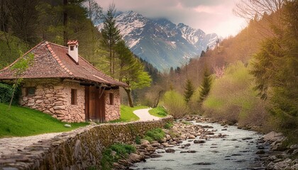 A hut by the side of river