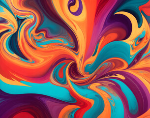 A vibrant and dynamic abstract background with mesmerizing swirls and curves