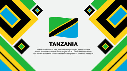 Tanzania Flag Abstract Background Design Template. Tanzania Independence Day Banner Wallpaper Vector Illustration. Tanzania Cartoon