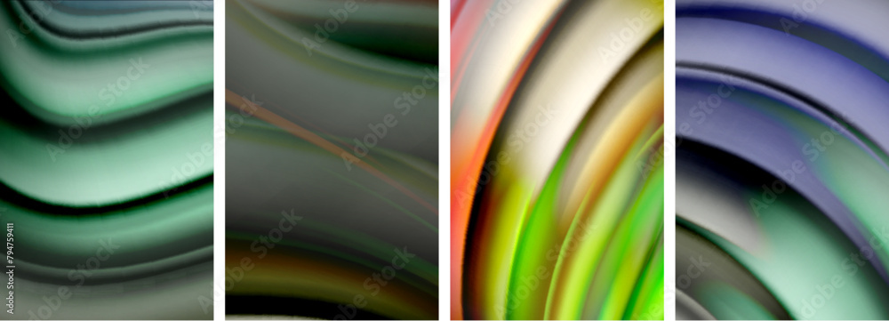 Aufkleber an artistic composition featuring a collage of colorful waves on a white background, showcasing the 