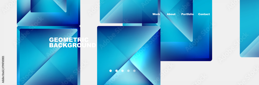 Aufkleber A pattern of azure rectangles in varying tints and shades of electric blue, creating a symmetrical design of parallel lines on a white background