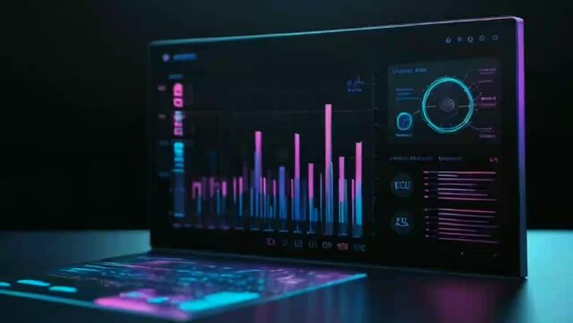 office trade data analysis statistic board motion video	