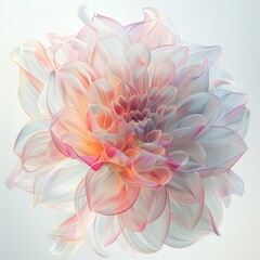 Obraz premium An ethereal dahlia on a white background.