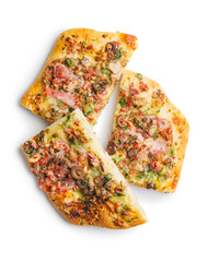 Tasty italian square pizza isolated on white background. - 794764017