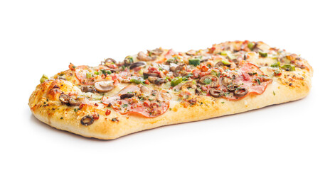 Tasty italian square pizza isolated on white background. - 794764201