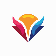 Logo corporate abstract harmony captures the essence of design combining shape and color