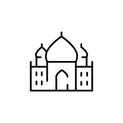 Synagogue icon representing a place of Jewish worship and communal gathering. Ideal for use in religious, cultural, and community contexts. Vector illustration