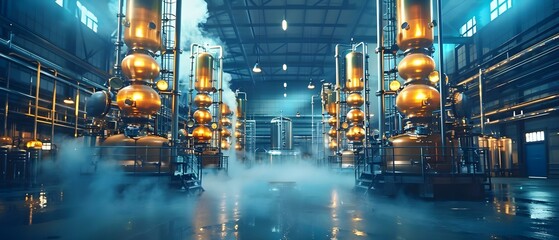 Steam-Rising Distillation Columns for Oil Extraction. Concept Chemical engineering, Oil extraction, Distillation columns, Industrial processes, Heat transfer