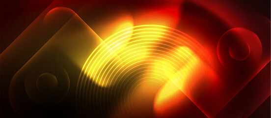 An amber and orange gas swirl creates a radiant pattern of tints and shades in the darkness, resembling automotive lighting. The heat from this event forms a glowing circle