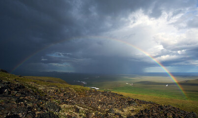 rainbow over tundra