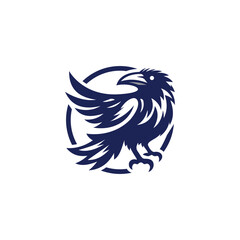 Raven Logo, modern raven logo deign template