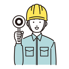 ヘルメットをかぶった作業員イラスト