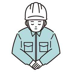 ヘルメットをかぶった作業員イラスト