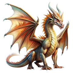 dragon with wings sitting transperant background