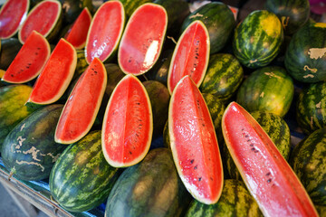 Watermelon for sale at local tropical fruit market