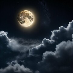 Obraz na płótnie Canvas moon over sky