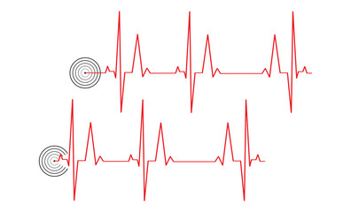 ECG heart beat line icon symbol, Heart beat pulse hospital logo sign.