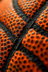 Vibrant Orange Textured Basketball Surface Close-Up