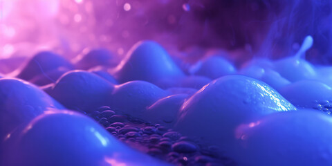 Colorful Abstract Macro Landscape with Bubbles and Smooth Surfaces