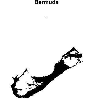 Bermuda blank outline map
