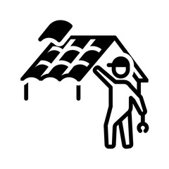 Vector solid black icon for Thatchers