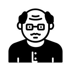 Vector solid black icon for Aging
